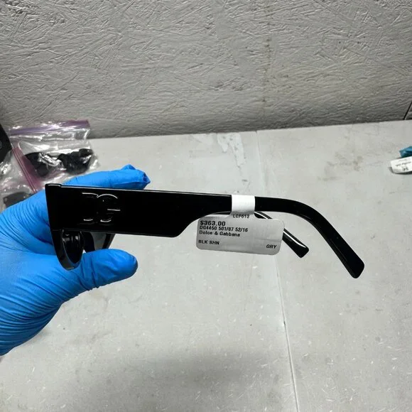 Dolce & Gabbana DG 4450 501/87 Black Plastic Sunglasses Dark Grey Solid Color - Picture 3 of 4